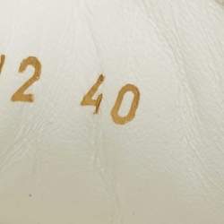 Pre Owned Valentino White/Blue Leather And Mink Fur Rockstud Low Top Sneakers Size 40