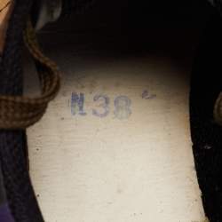 Pre Owned Valentino Multicolor Suede, Camo Print Leather and Canvas Rockrunner Sneakers Size 38