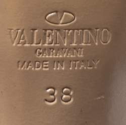 Pre Owned Valentino Black Leather Rockstud Ankle Strap Sandals 38