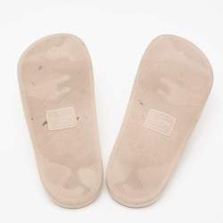 Pre Owned Valentino Pink Rubber VLTN Pool Slide Flat Size 38