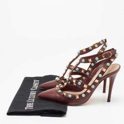 مملوكة مسبقًا صندل فالنتينو رولينغ جلد عن ابي مرصع روكستد بسيور مقاس 34