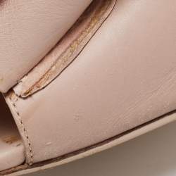 Pre Owned Valentino Beige Leather Rockstud Peep Toe Pumps Size 39