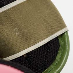 Pre Owned Valentino Multicolor Leather And Lace Rockrunner Sneakers Size 40