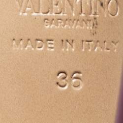 Pre Owned حذاء كعب عالي فالنتينو جلد لامع بنفسجي مقدمة مفتوحة فيون كة مقاس 36