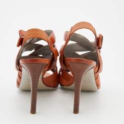 Pre Owned Valentino Brown Leather Strappy Sandals Size 40