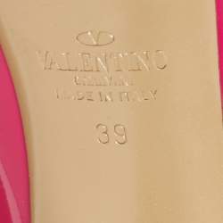 Pre Owned Valentino Pink Patent Leather Platform Pumps Size 39