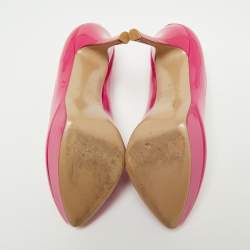 Pre Owned Valentino Pink Patent Leather Platform Pumps Size 39