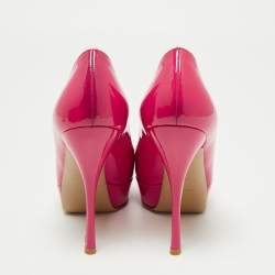 Pre Owned Valentino Pink Patent Leather Platform Pumps Size 39