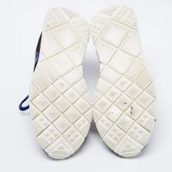 Pre Owned Valentino Tri-Color Leather, Mesh and Suede Low-Top Sneakers Size 40