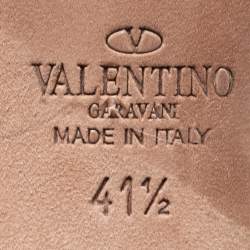 Pre Owned Valentino Black Leather Butterfly Sandals Size 41.5