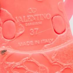 Pre Owned Valentino Pink Jelly Bow Thong Flats Size 37