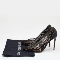 Pre Owned Valentino Black Lace Pointed Toe Pumps Size 39