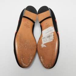 Pre Owned Valentino Black Brocade Spring Garden Smoking Slippers Size 36