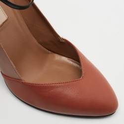 Pre Owned Valentino Two Tone Leather Mary Jane Pumps Size 37