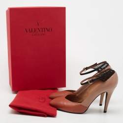 Pre Owned Valentino Two Tone Leather Mary Jane Pumps Size 37