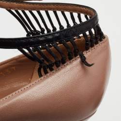 Pre Owned Valentino Two Tone Leather Mary Jane Pumps Size 37