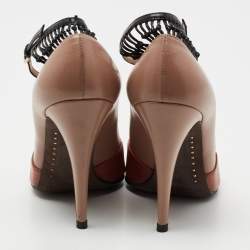 Pre Owned Valentino Two Tone Leather Mary Jane Pumps Size 37