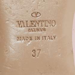 Pre Owned Valentino Pink Patent Leather Rockstud Ballet Flats Size 37