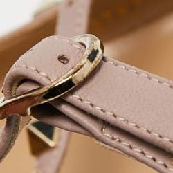 Pre Owned Valentino Orange/Beige  Leather Rockstud  Ankle Strap Ballet Flats Size 38