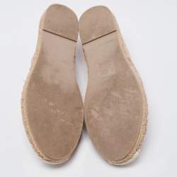 Pre Owned Valentino Pink Lace and Mesh Espadrille Flats Size 37