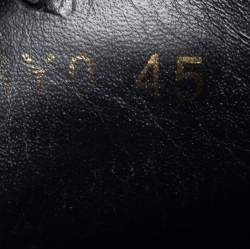 Pre Owned Valentino Black/White Canvas and Leather Star Embellished Slip On Sneakers Size 45