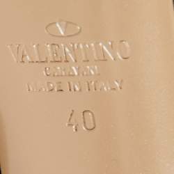 Pre Owned Valentino Black Lace Crystal Embellished Flower Peep Toe Pumps Size 40