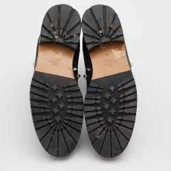 Pre Owned Valentino Black Leather and Stretch Fabric Rockstud Chelsea Ankle Boots Size 38