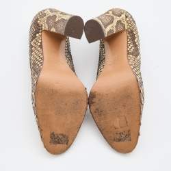 Valentino Multicolor Python Leather Studded Round Toe Pumps Size 37.5