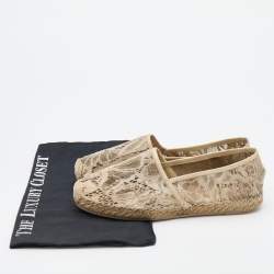 Valentino Cream Lace and Leather Espadrille Flats Size 36