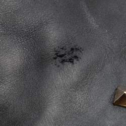 Pre Owned Valentino Black Leather Rockstud Mild Calf Boots Size 38