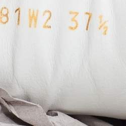 Pre Owned Valentino White/Blush Pink Leather Rockstud Low Top Sneakers Size 37.5