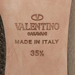 Pre Owned حذاء كعب عالي فالنتينو مقدمة مدببة روكستد جلد وردي فاتح مقاس 36.5