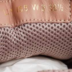 Pre Owned Valentino Metallic Rose Gold Leather Bounce Sneakers Size 38.5