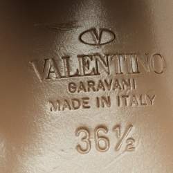 Pre Owned Valentino Black Leather Rockstud Slide Sandals Size 36.5