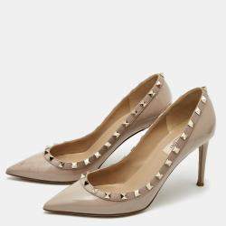 Valentino Beige Patent and Leather Rockstud Pumps Size 39 