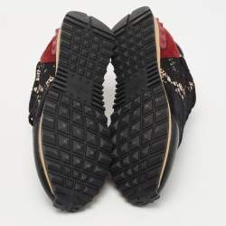 Pre Owned Valentino Tricolor Lace and Leather Rockrunner Sneakers Size 38