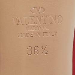 Pre Owned Valentino Red Leather Rockstud Pumps Size 36.5