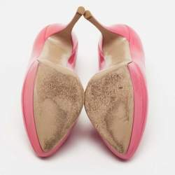 Pre Owned Valentino Pink Patent Leather Platform Pumps Size 38.5