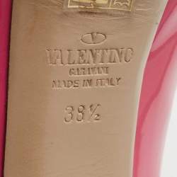 Pre Owned Valentino Pink Patent Leather Platform Pumps Size 38.5