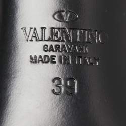 Pre Owned Valentino Red Leather Leather Floral Print Atelier Slingback Pumps Size 39