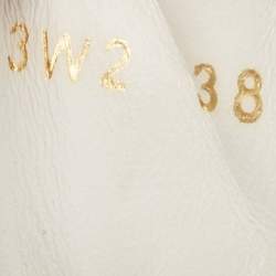 Pre Owned Valentino White Leather VLTN Lace Up Sneakers Size 38