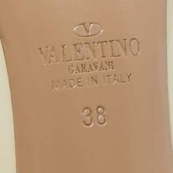 Pre Owned Valentino Cream Patent Leather Rockstud Pumps Size 38