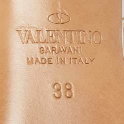 Pre Owned Valentino Metallic Bronze Leather Rockstud Pumps Size 38