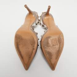 Pre Owned Valentino Metallic Bronze Leather Rockstud Pumps Size 38