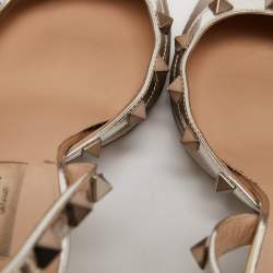 Pre Owned Valentino Metallic Bronze Leather Rockstud Pumps Size 38