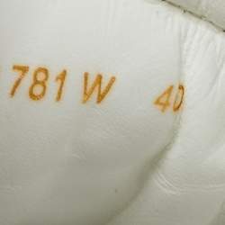 Pre Owned Valentino White/Blue Leather Open Low Top Sneakers Size 40