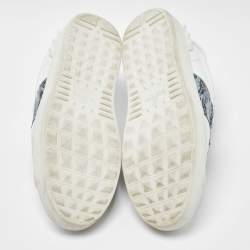 Pre Owned Valentino White Leather and Python Low Top Sneakers Size 40