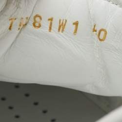 Pre Owned Valentino White Leather and Python Low Top Sneakers Size 40