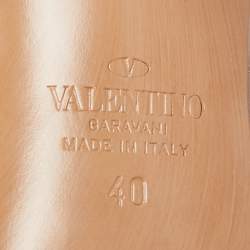 Pre Owned Valentino Dusty Pink Leather Chain Link Slingback Pumps Size 40