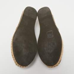 Pre Owned Valentino Multicolor Butterfly Print Canvas Espadrille Flats Size 35